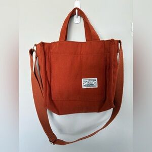 Rust Corduroy small Tote Bag